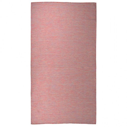 Fladvævet udendørstæppe 80 x 150 cm rød