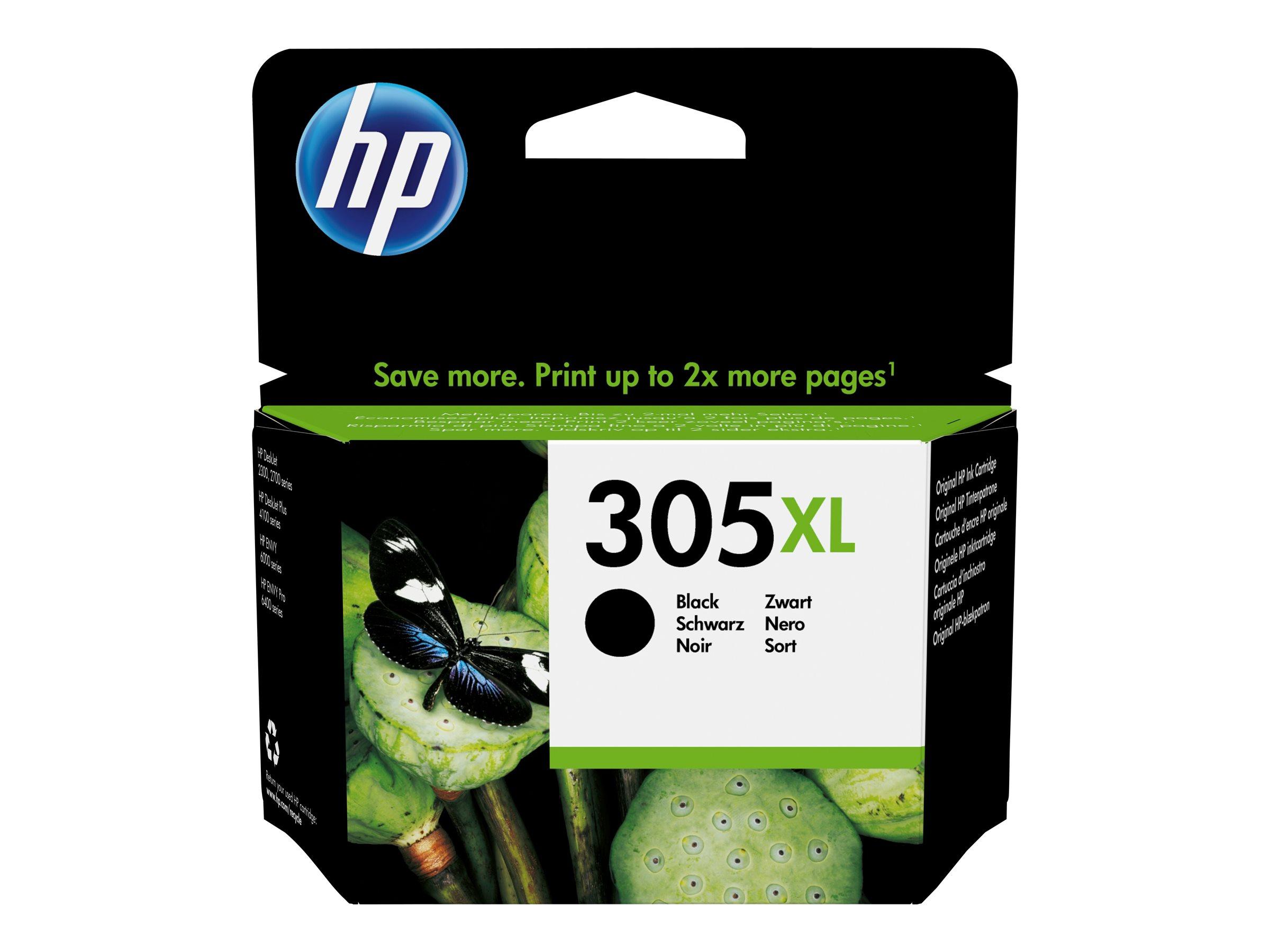 HP 305XL original blækpatron pigmenteret sort 4 ml billede