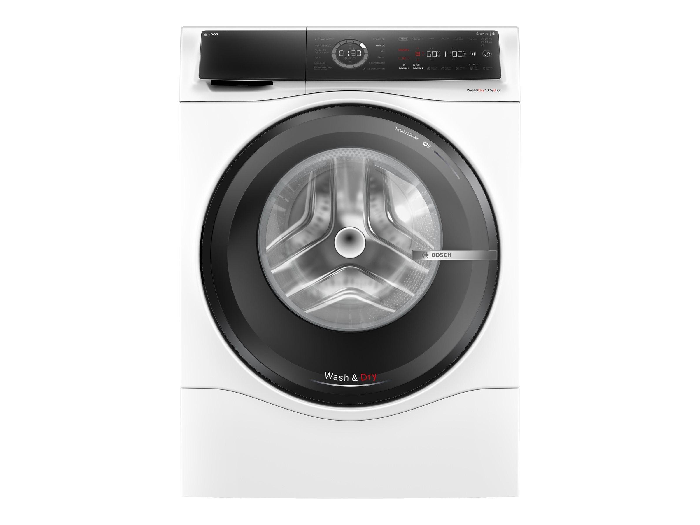 Bosch Serie 8 WNC254A0SN vaske-/tørremaskine 10,5 kg 1.400 o/min hvid billede
