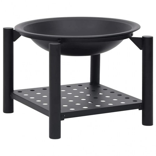 Bålfad med ildrager 54 × 54 × 55 cm - stål, sort