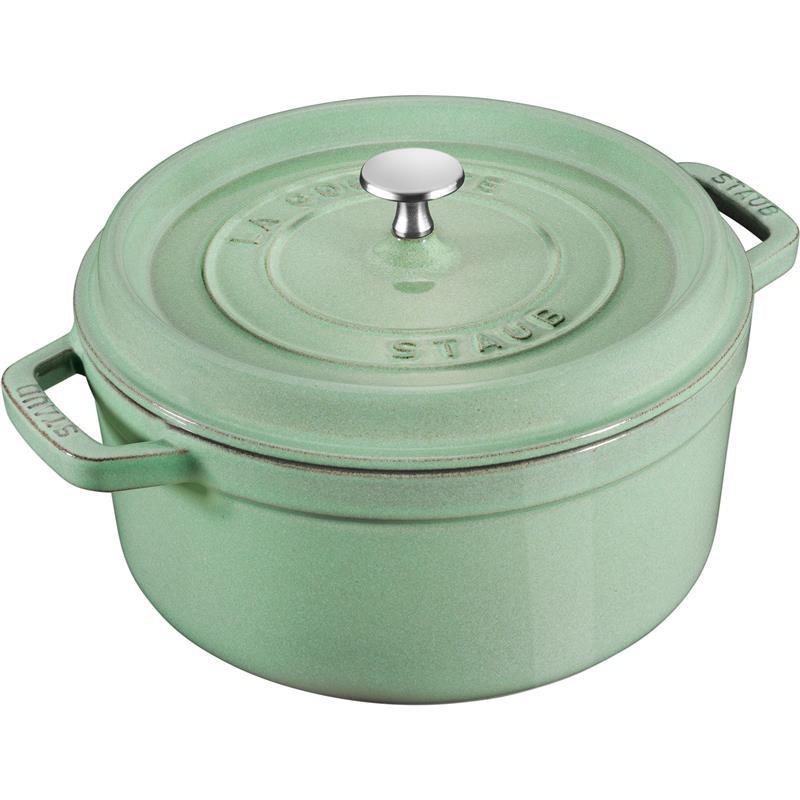 STAUB rund støbejernsgryde med låg 5,2 l mint billede
