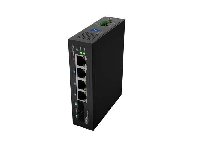Lanberg ILGE-4P-2S-90 industriel Gigabit PoE-switch med 4 porte og 2 SFP billede