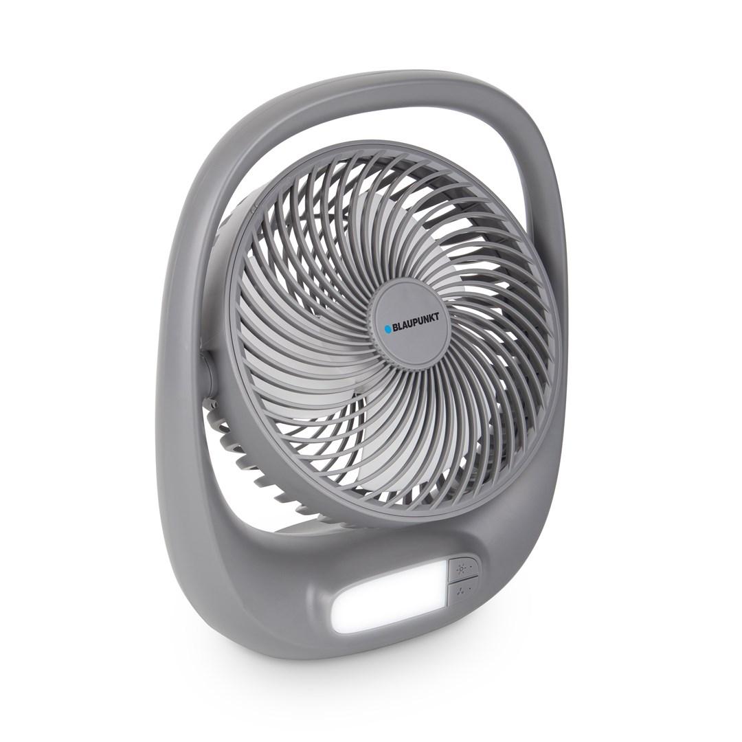 Blaupunkt APF301 genopladelig bærbar ventilator med LED-lampe, grå