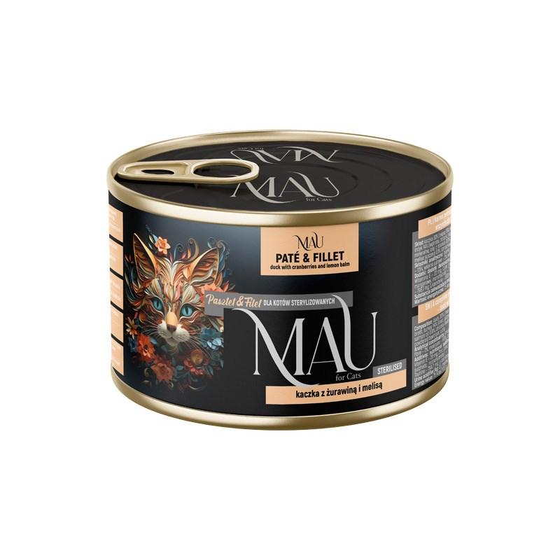 MAU Paté og Filet til steriliserede katte med and, tranebær og citronmelisse vådfoder 185 g