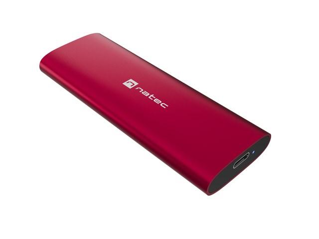 Natec Rhino M.2 NVMe Lite eksternt SSD-kabinet USB-C 3.2 Gen 2 - rubinrød