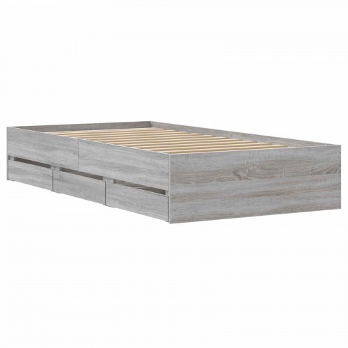 Sengestel med opbevaring 80 x 200 cm i betongrå