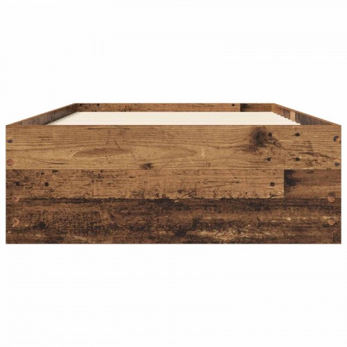 Sengestel med opbevaring og skuffer 80 x 200 cm - gammelt træ