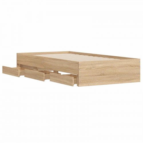 Sengestel med opbevaring 80 x 200 cm i Sonoma-eg