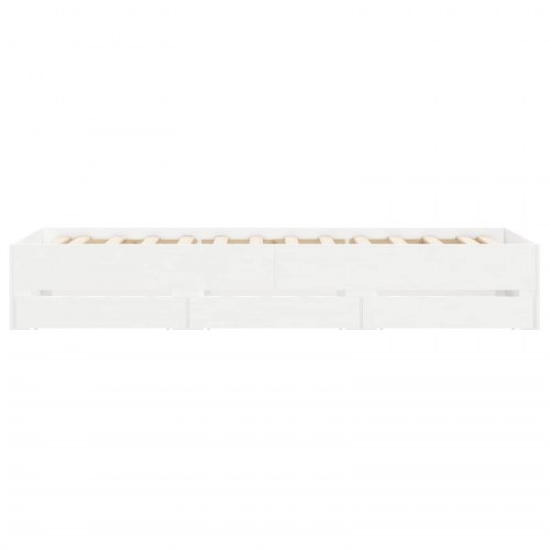 Sengestel med opbevaring 80 x 200 cm i hvid konstrueret træ