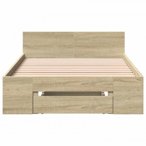 Sengestel med opbevaring Sonoma-eg 80 x 200 cm