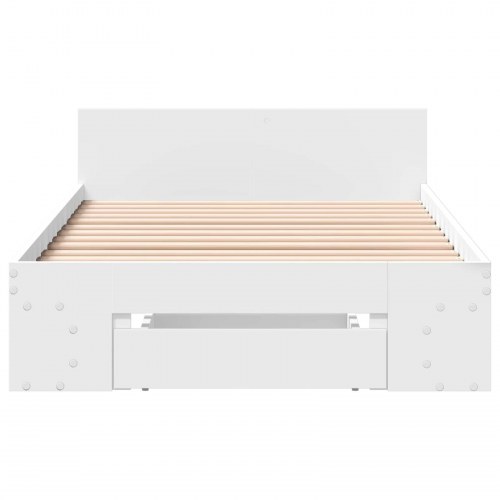 Sengestel med opbevaring - hvid 80 x 200 cm