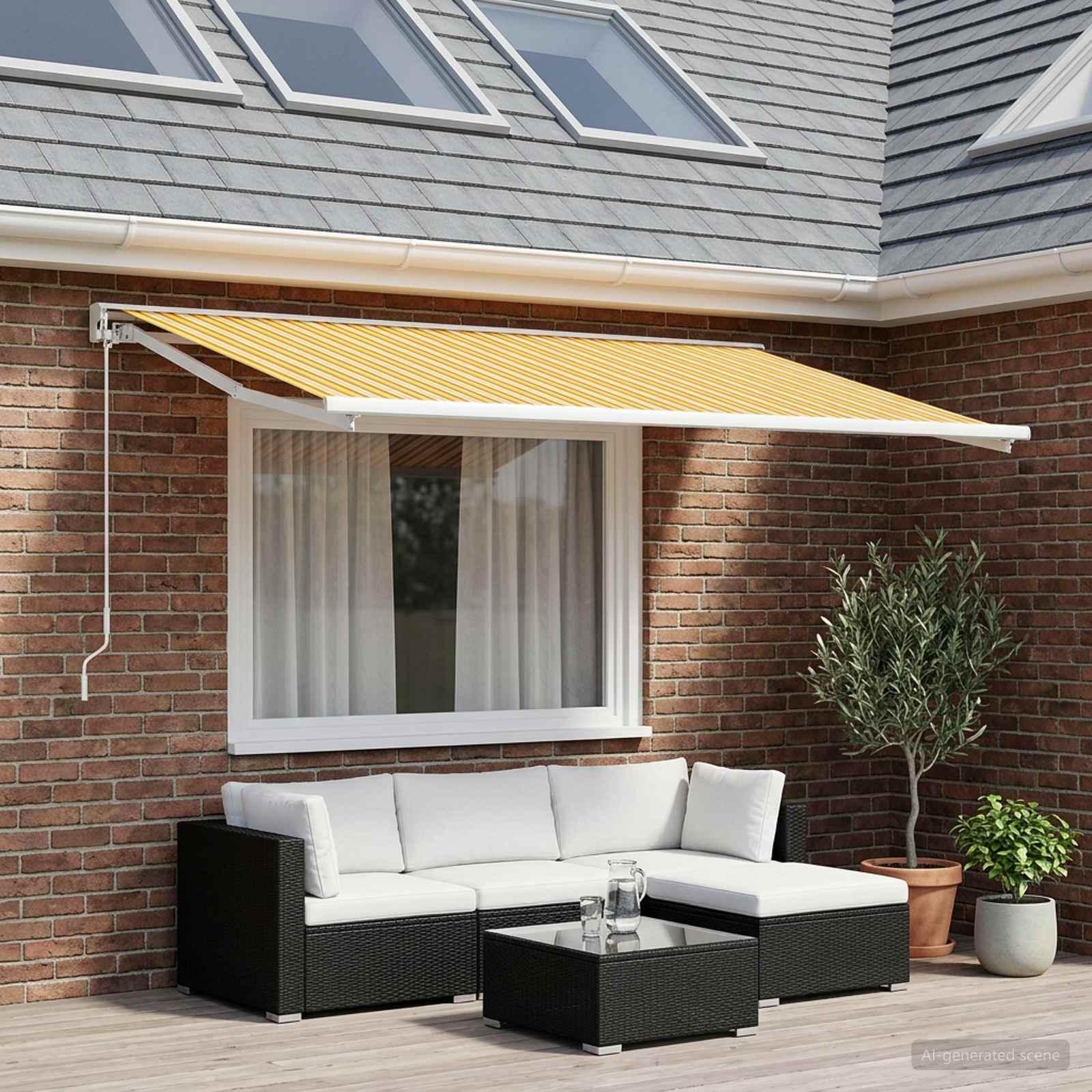 Reservedug til markise orange og sort 300 x 200 cm i polyester