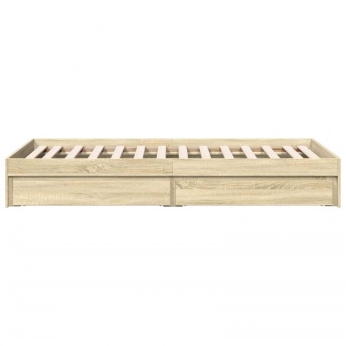 Sengestel med opbevaring 80 x 200 cm - Sonoma-eg