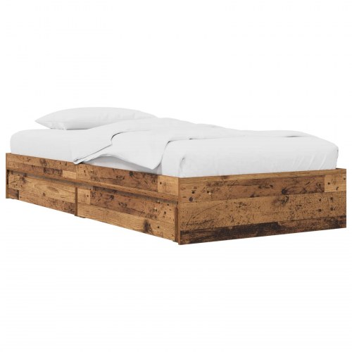 Sengestel med opbevaring 80 x 200 cm - gammelt træ