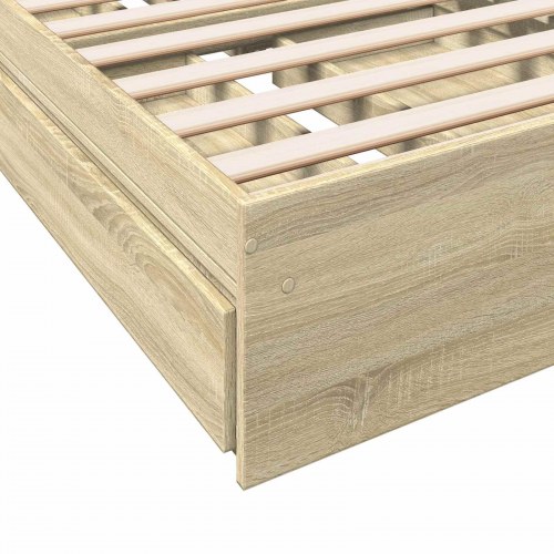 Sengestel med opbevaring 80 x 200 cm - Sonoma-eg