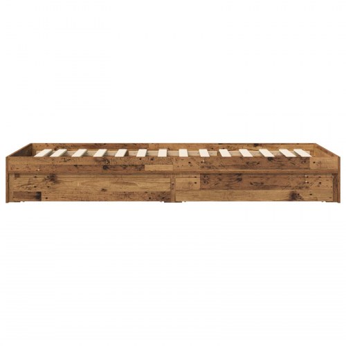 Sengestel med opbevaring 80 x 200 cm - gammelt træ