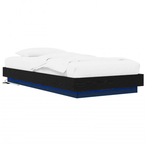 Sengeramme med LED 80 x 200 cm - sort eg