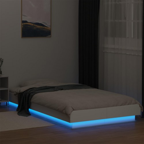 Sengeramme med LED 80 x 200 cm - hvid