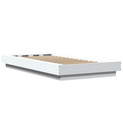 Sengeramme med LED 80 x 200 cm - hvid