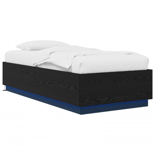 Sengeramme med LED sort eg 80 x 200 cm
