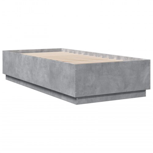 Sengeramme med LED 80 x 200 cm - betongrå