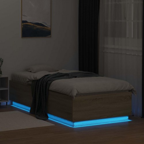 Sengeramme med LED 80 x 200 cm - sonoma-eg