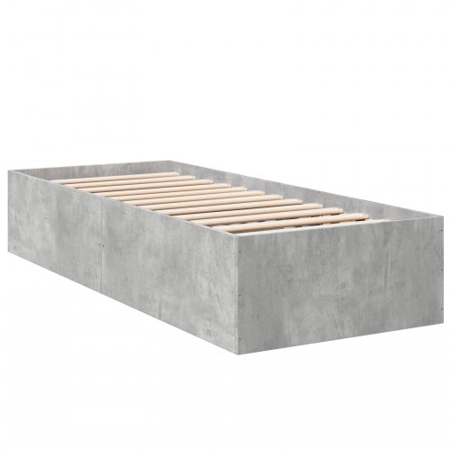 Gulvsengramme i konstrueret træ - betongrå 80 x 200 cm