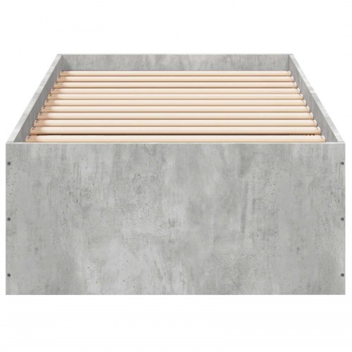 Gulvsengramme i konstrueret træ - betongrå 80 x 200 cm