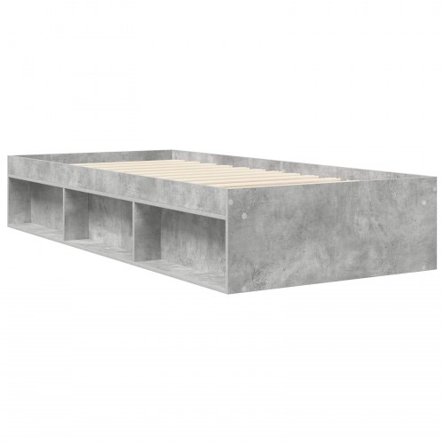 Sengestel med opbevaring i betongrå 80 x 200 cm i konstrueret træ