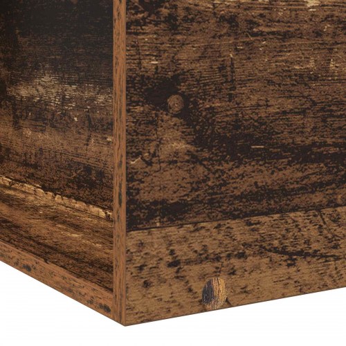 Sengestel med opbevaring og hylde i gammelt træ 80 x 200 cm