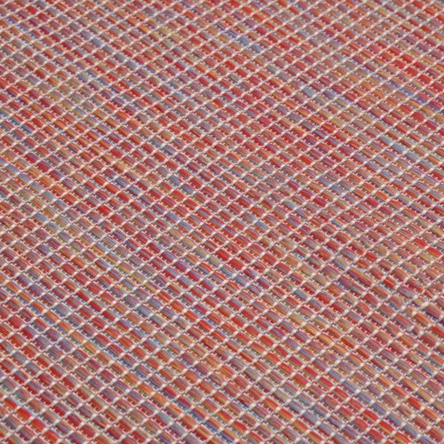 Fladvævet udendørstæppe 140 x 200 cm rød