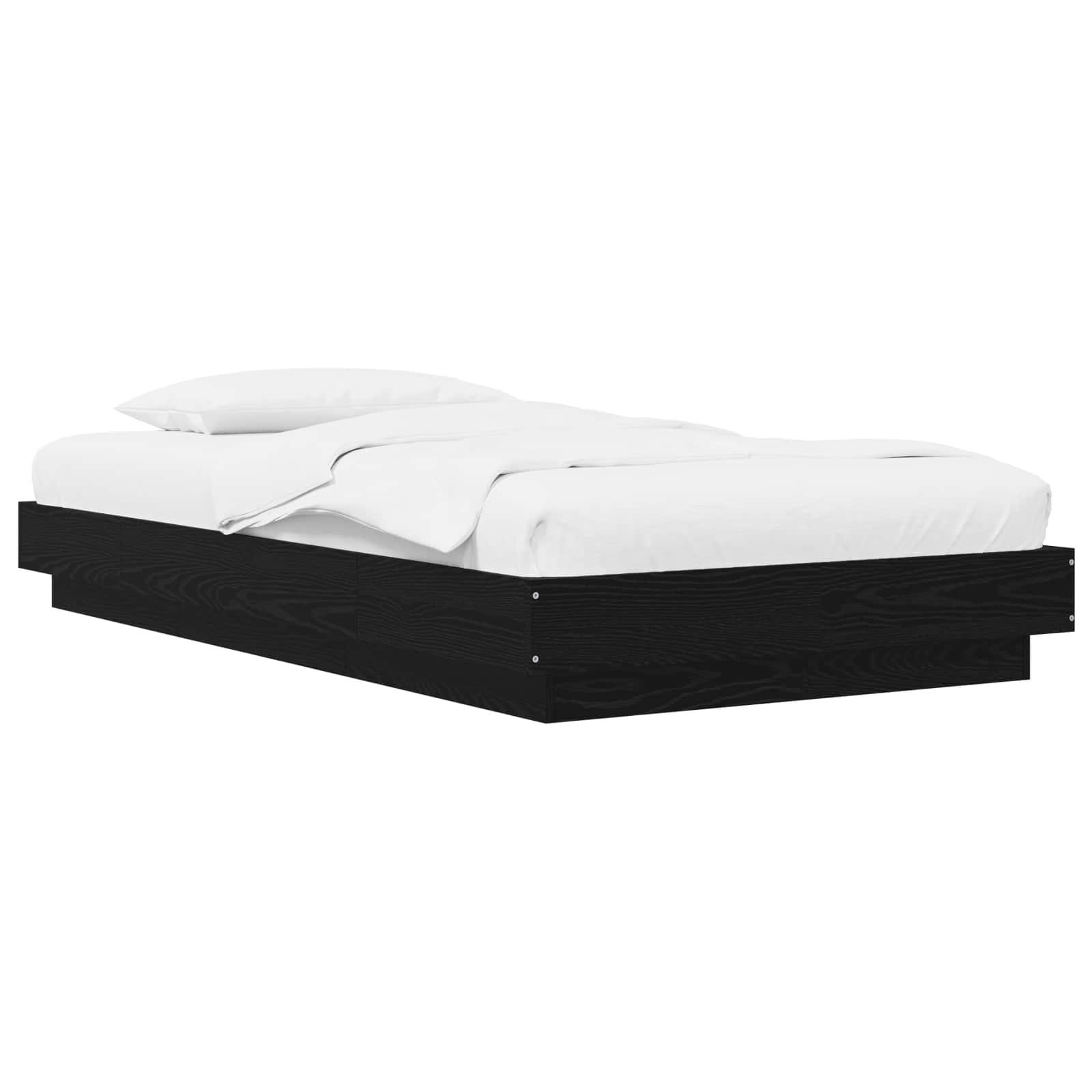 Gulvsengramme i sort eg 80 x 210 cm med lamelbund