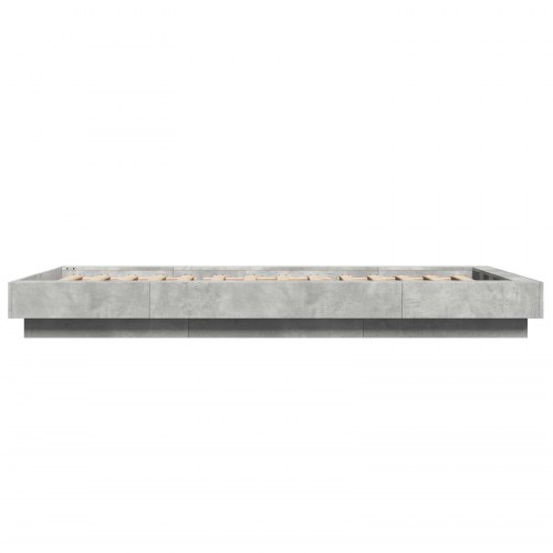 Gulvsengramme i konstrueret træ 80 x 210 cm - betongrå