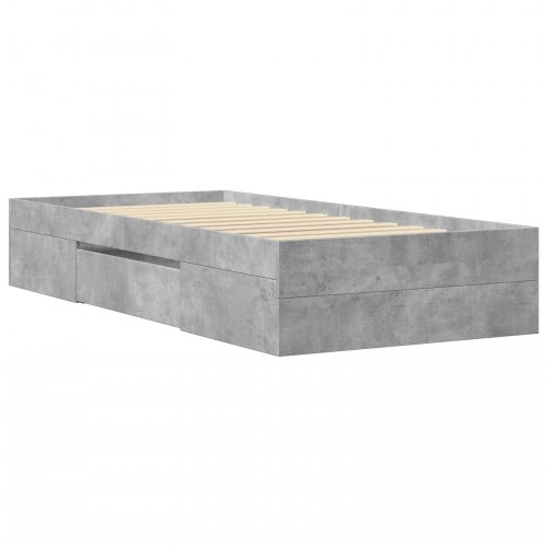 Sengestel med opbevaring - betongrå 80 x 200 cm