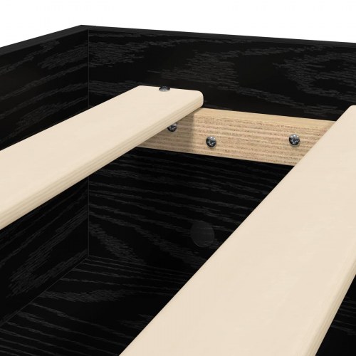 Sengestel med hylde sort eg 80 x 200 cm
