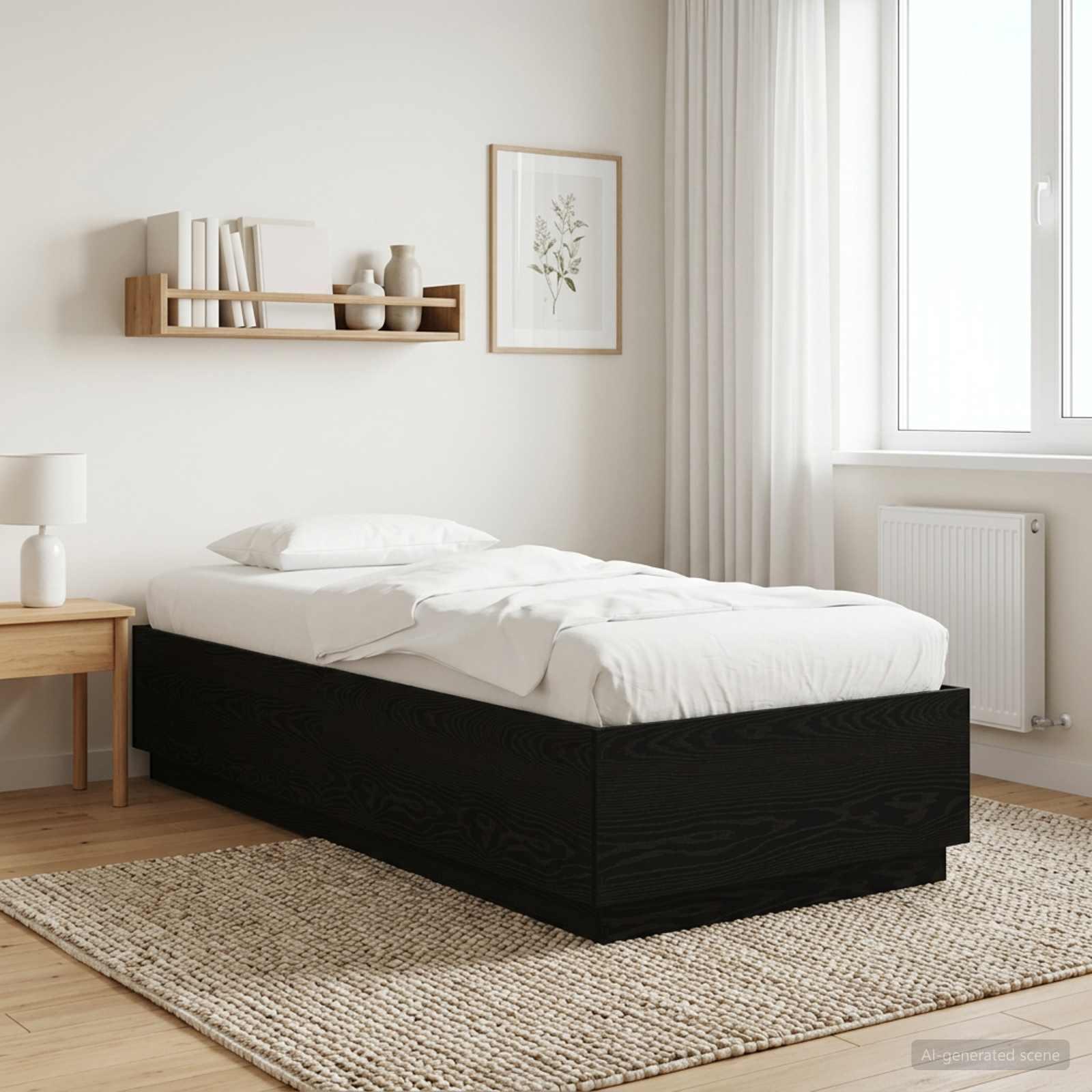 vidaXL Sengestel Sort eg 80 x 200 cm Konstrueret træ