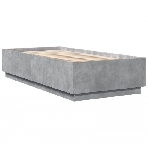Sengestel med opbevaring - betongrå 80 x 200 cm