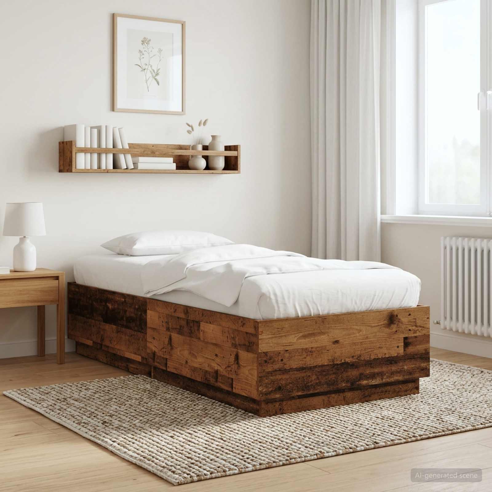 vidaXL Sengestel Gammelt træ 80 x 200 cm Konstrueret træ