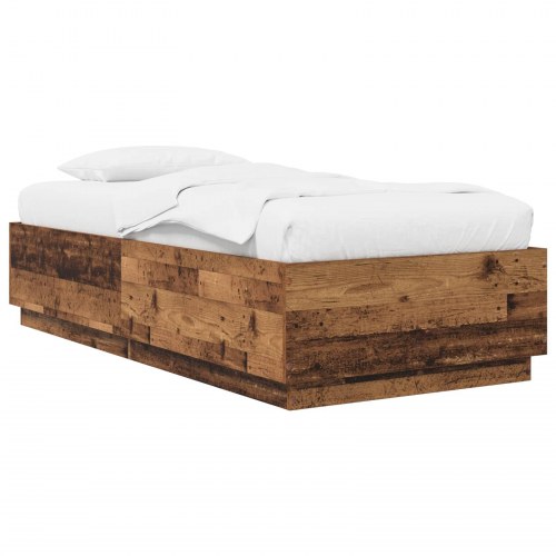Sengestel med opbevaring 80 x 200 cm - gammelt træ