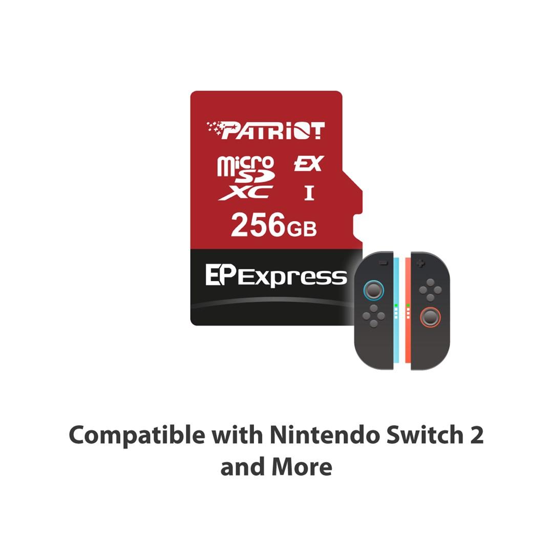 Patriot EP microSDXC Express 256 GB hukommelseskort til Nintendo Switch 2 billede