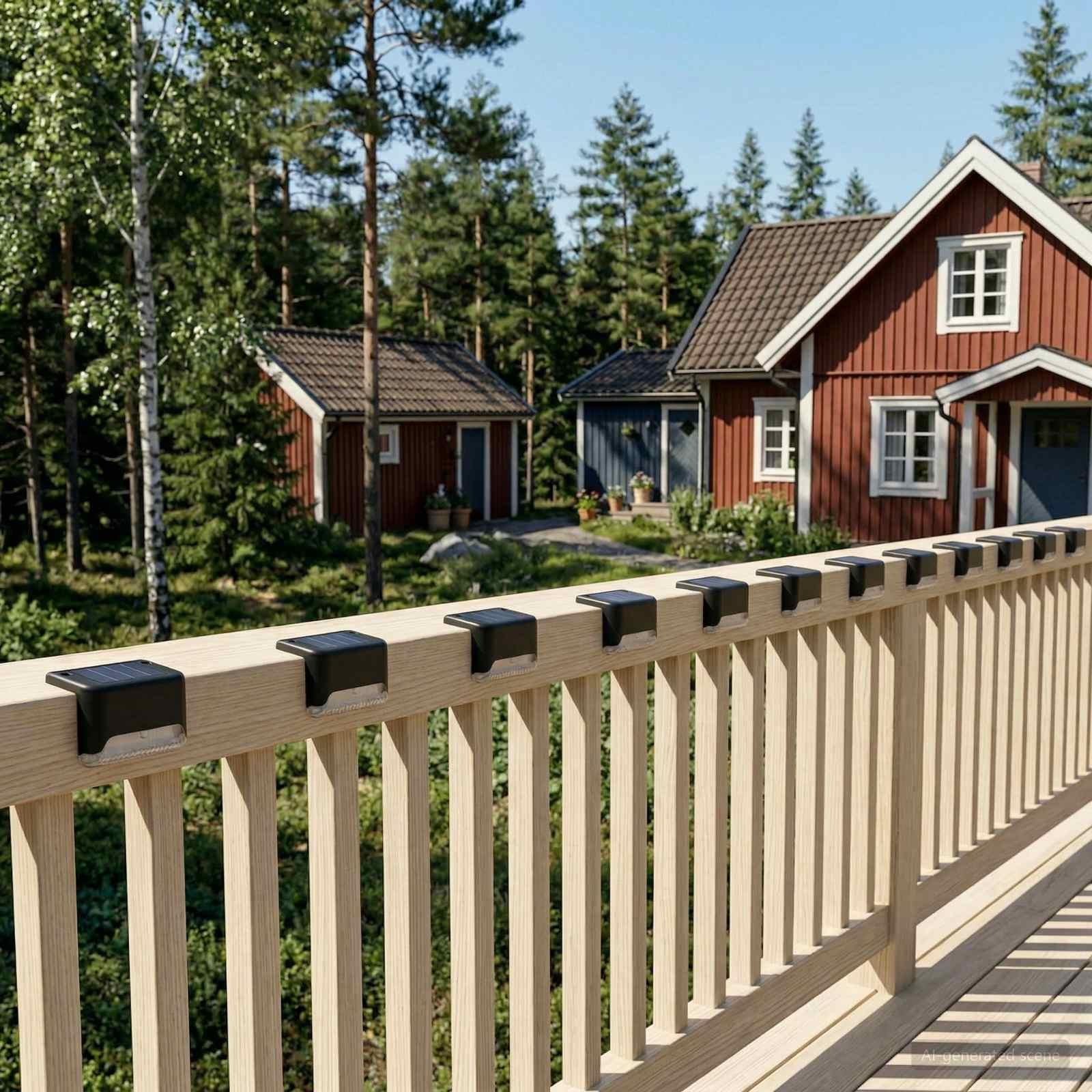 Udendørs solcellelamper med jordspyd 12 stk varm hvid 4,5 cm sort