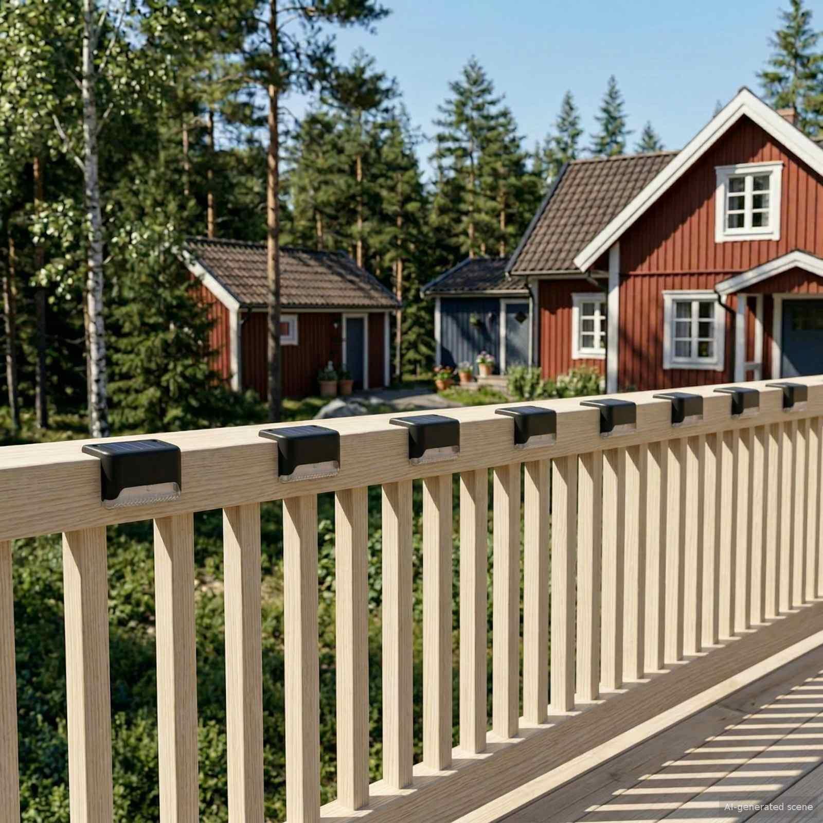 Udendørs solcellelamper med jordspyd 8 stk varm hvid 4,5 cm sort