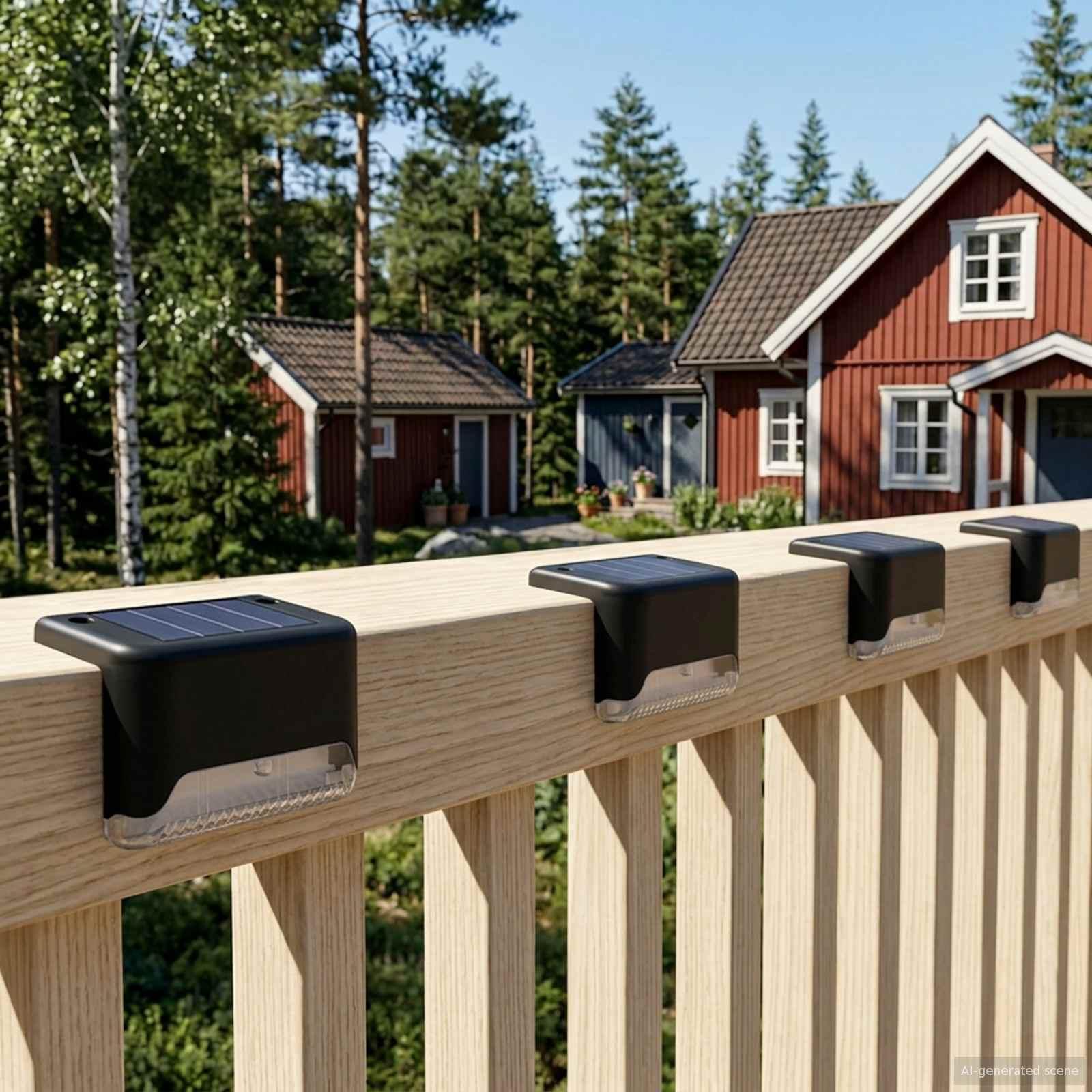 Udendørs solcellelamper med jordspyd 4 stk varm hvid 4,5 cm sort
