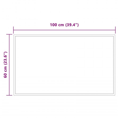 LED badeværelsesspejl transparent 100 x 60 cm i hærdet glas