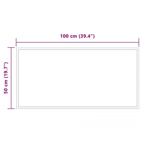 LED badeværelsesspejl transparent 100 x 50 cm i hærdet glas