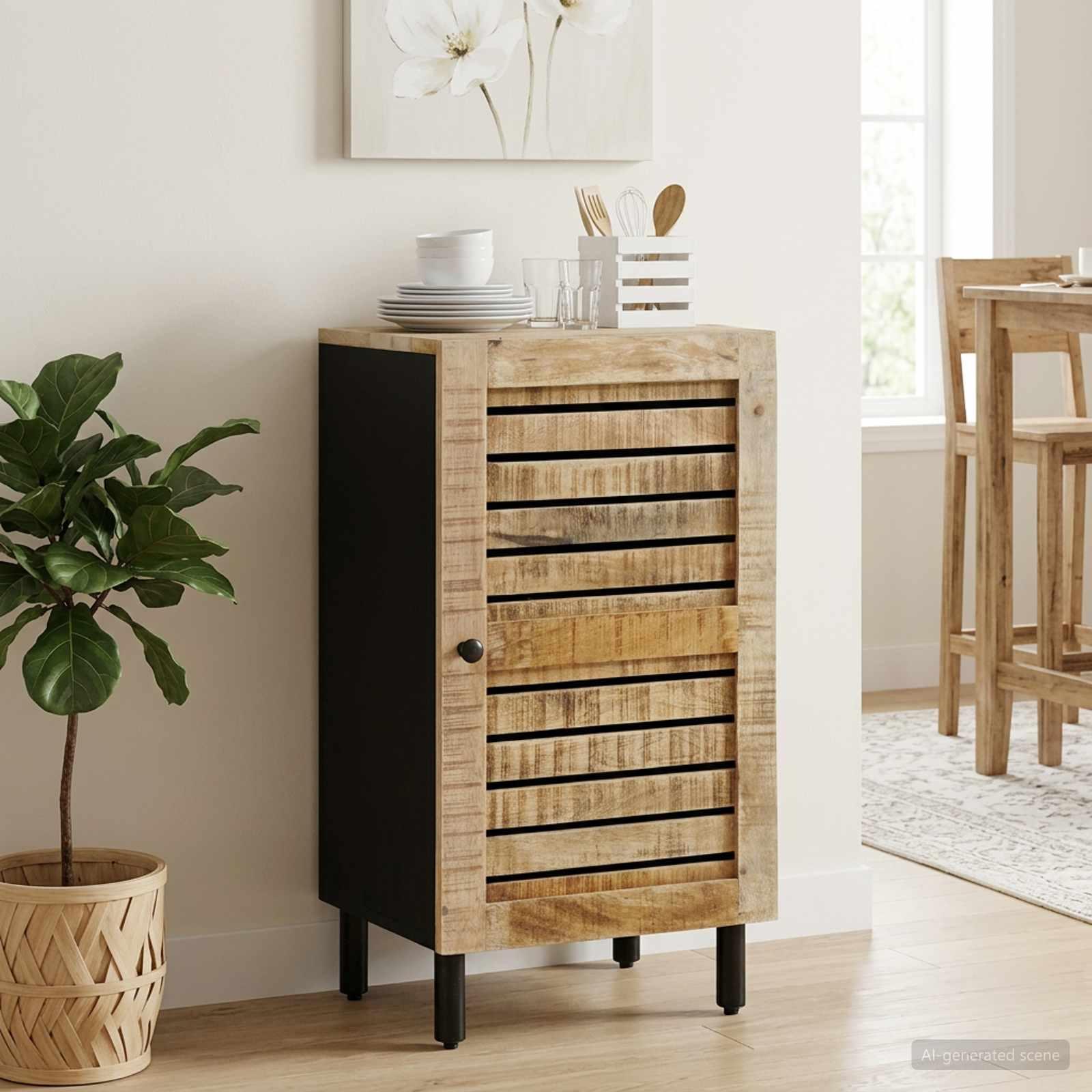 vidaXL Opbevaringsskab Naturfarvet 40 x 33 x 75 cm Massivt mangotræ