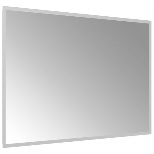 LED badeværelsesspejl i hærdet glas 90 x 60 cm transparent