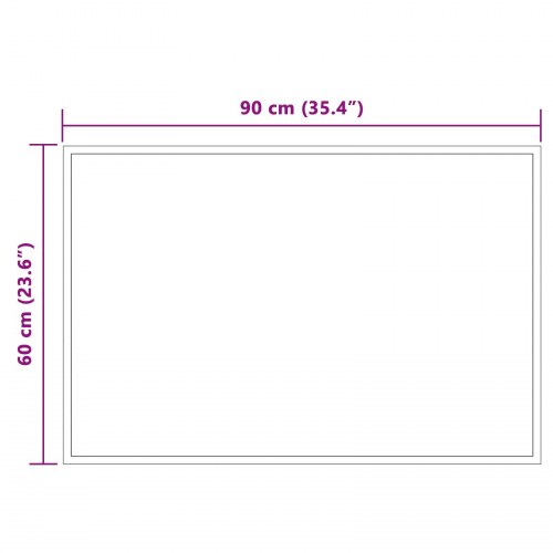 LED badeværelsesspejl i hærdet glas 90 x 60 cm transparent