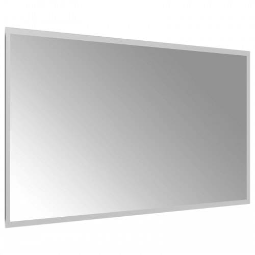 LED badeværelsesspejl transparent 90 x 50 cm i hærdet glas