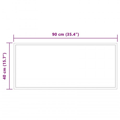 LED badeværelsesspejl transparent 90 x 40 cm i hærdet glas